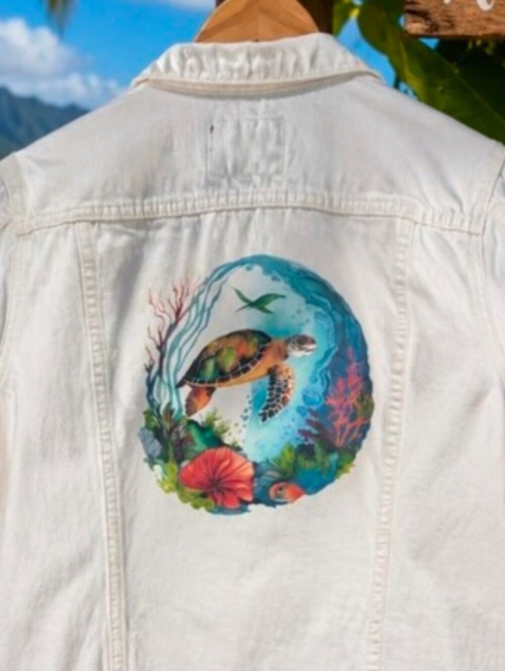 Lucky Brand | Medium| Bird & Blossom Boutique | Upcycled Sea Turtle Denim Jacket